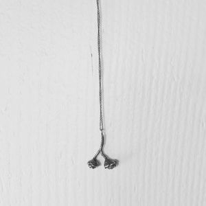 NEW Anthropologie NECKLACE oxidized 925 silver ROSE